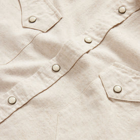 material shot of the buttons and front pockets on The Western Shirt in Natural