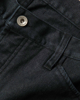 material shot of pocket and button, Bottoms by Taylor Stitch
