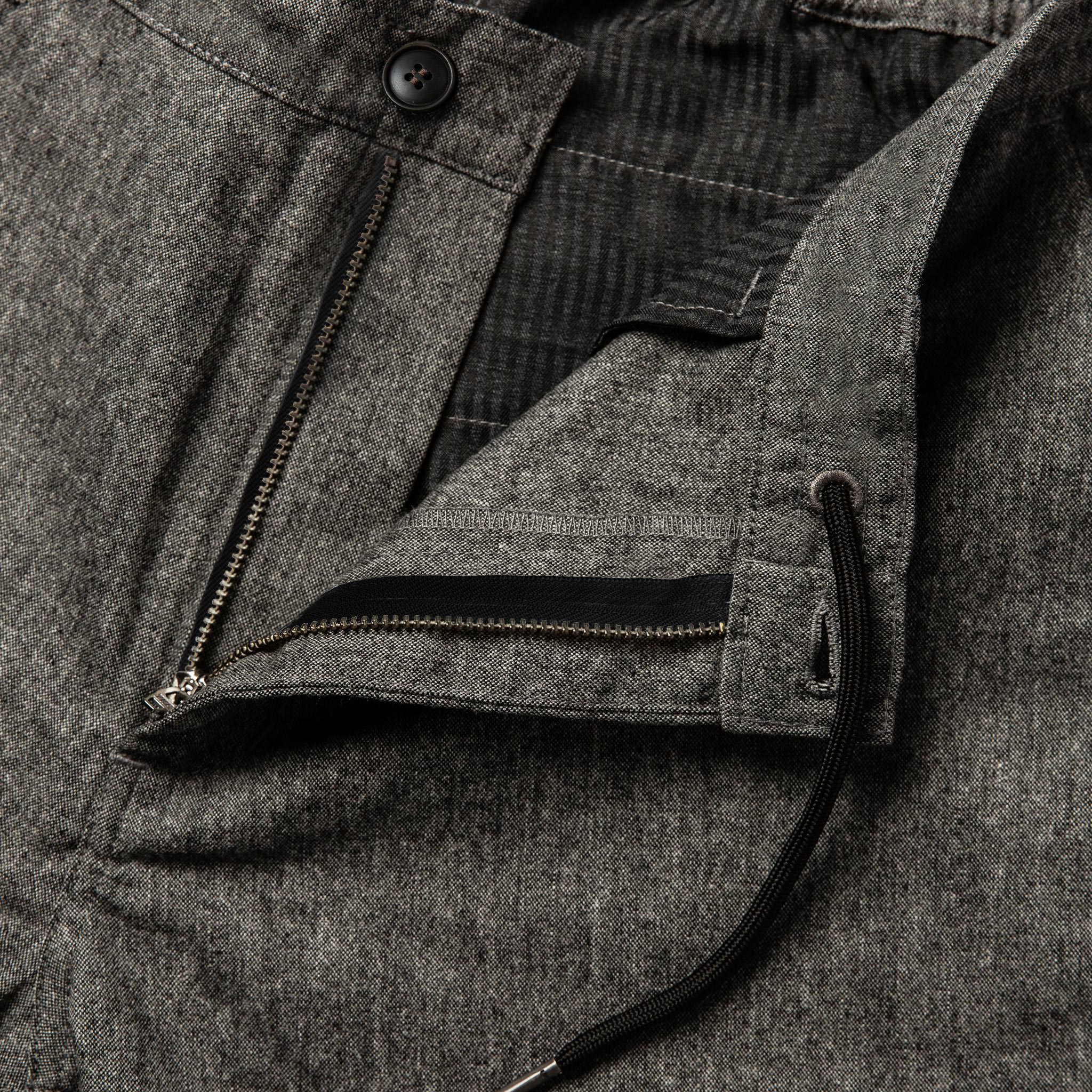 material shot of zipper, Bottoms by Taylor Stitch