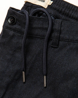 shot of drawstring, Bottoms by Taylor Stitch