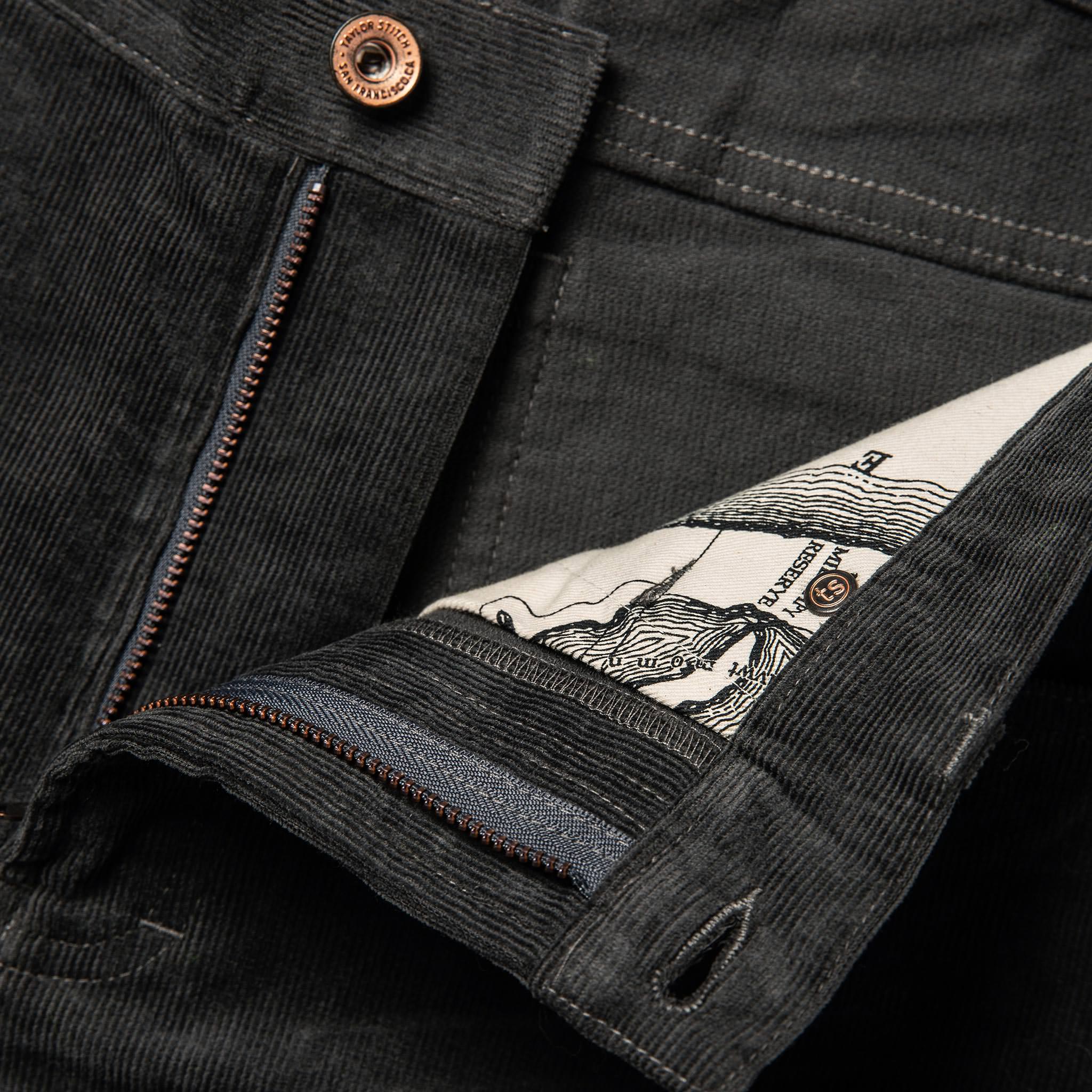 material shot of fly, Bottoms by Taylor Stitch