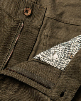 material shot of fly, Bottoms by Taylor Stitch