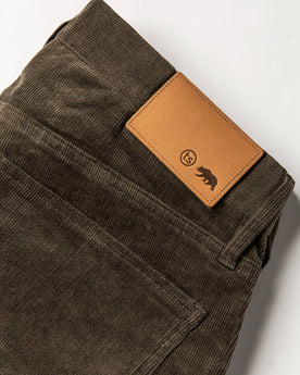 material shot of back tab, Bottoms by Taylor Stitch