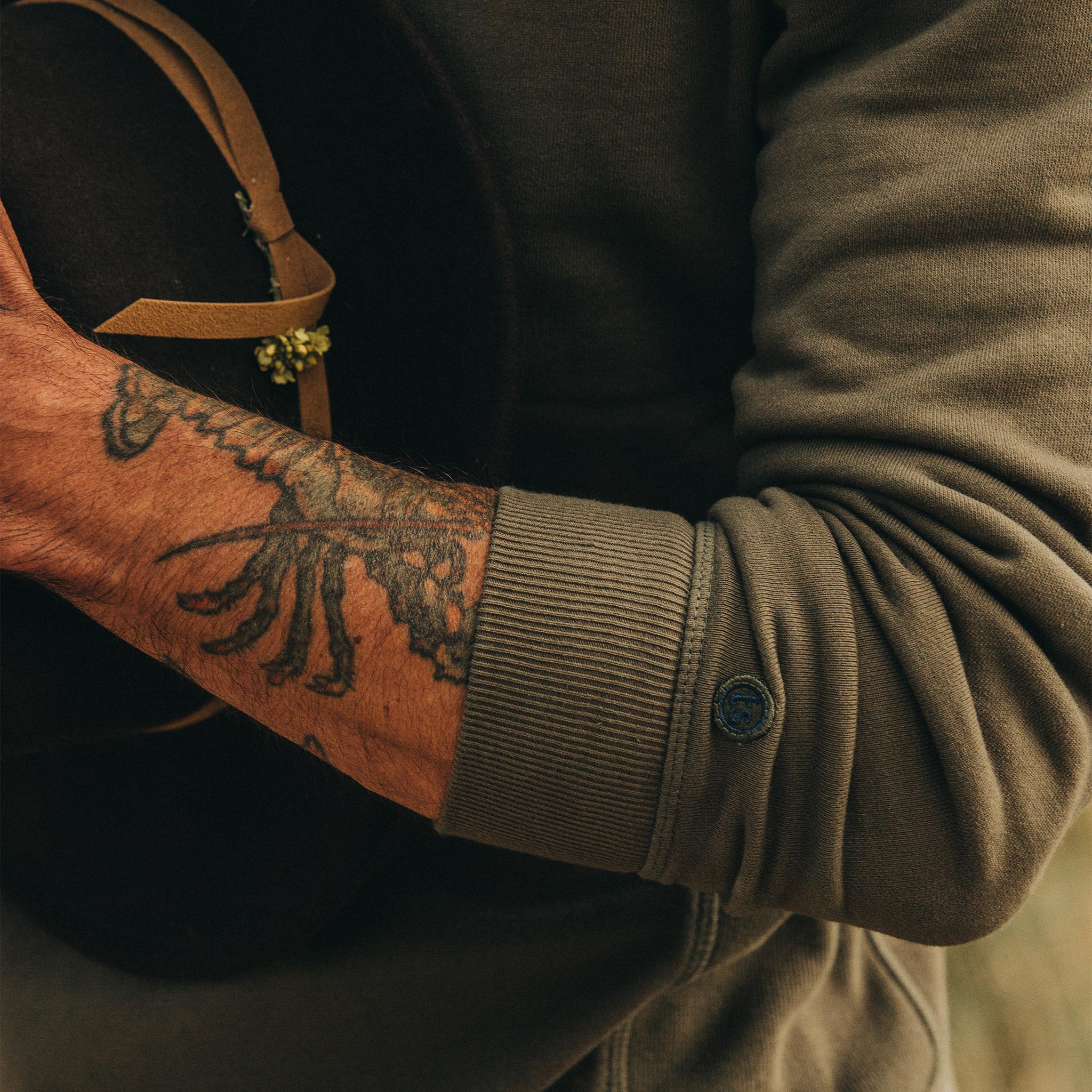 The Fillmore Crewneck in Dark Olive Terry: Alternate Image 3, Knits by Taylor Stitch