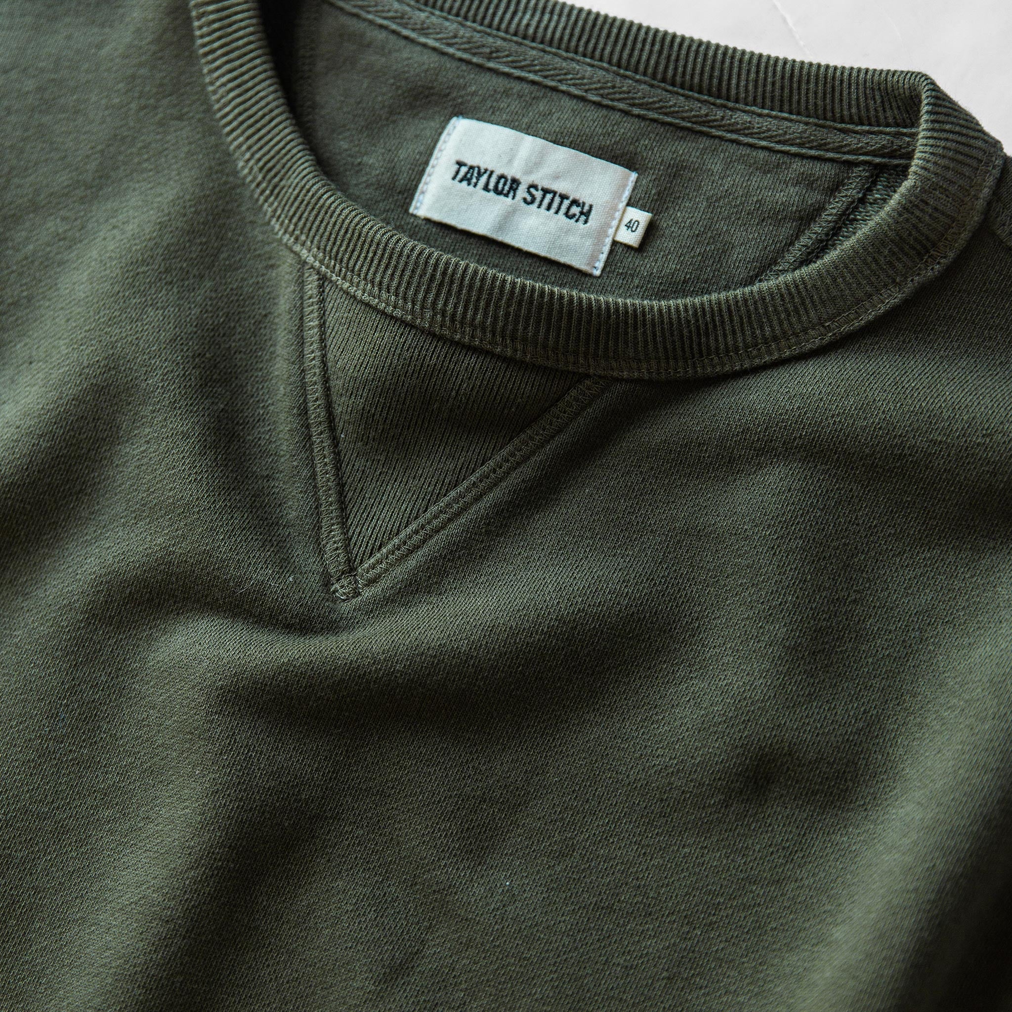 The Fillmore Crewneck in Dark Olive Terry: Alternate Image 5, Knits by Taylor Stitch