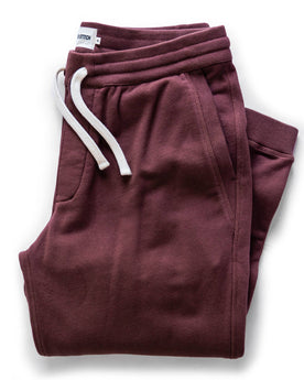 The Fillmore Pant in Burgundy Terry: Featured Image, Bottoms by Taylor Stitch