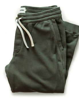 The Fillmore Pant in Dark Olive Terry: Featured Image, Bottoms by Taylor Stitch