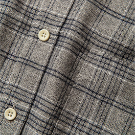 material shot of buttons and front pocket
