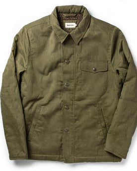 flatlay of The Lined Watts Jacket in Olive, Outerwear by Taylor Stitch