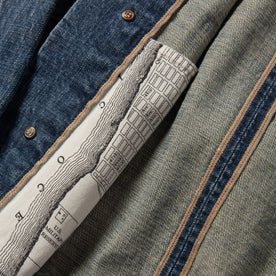 material shot of interior pocket