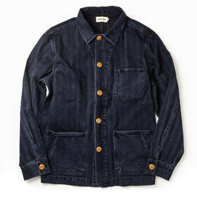 The Ojai Jacket in Washed Indigo Herringbone - featured image