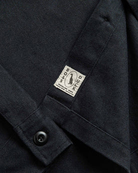 material shot of boss duck logo, Wovens by Taylor Stitch