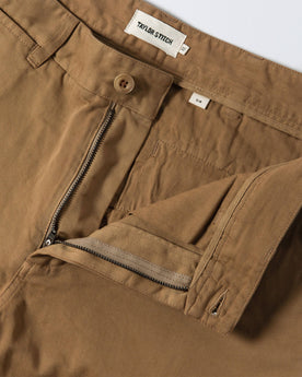 material shot of fly, Bottoms by Taylor Stitch