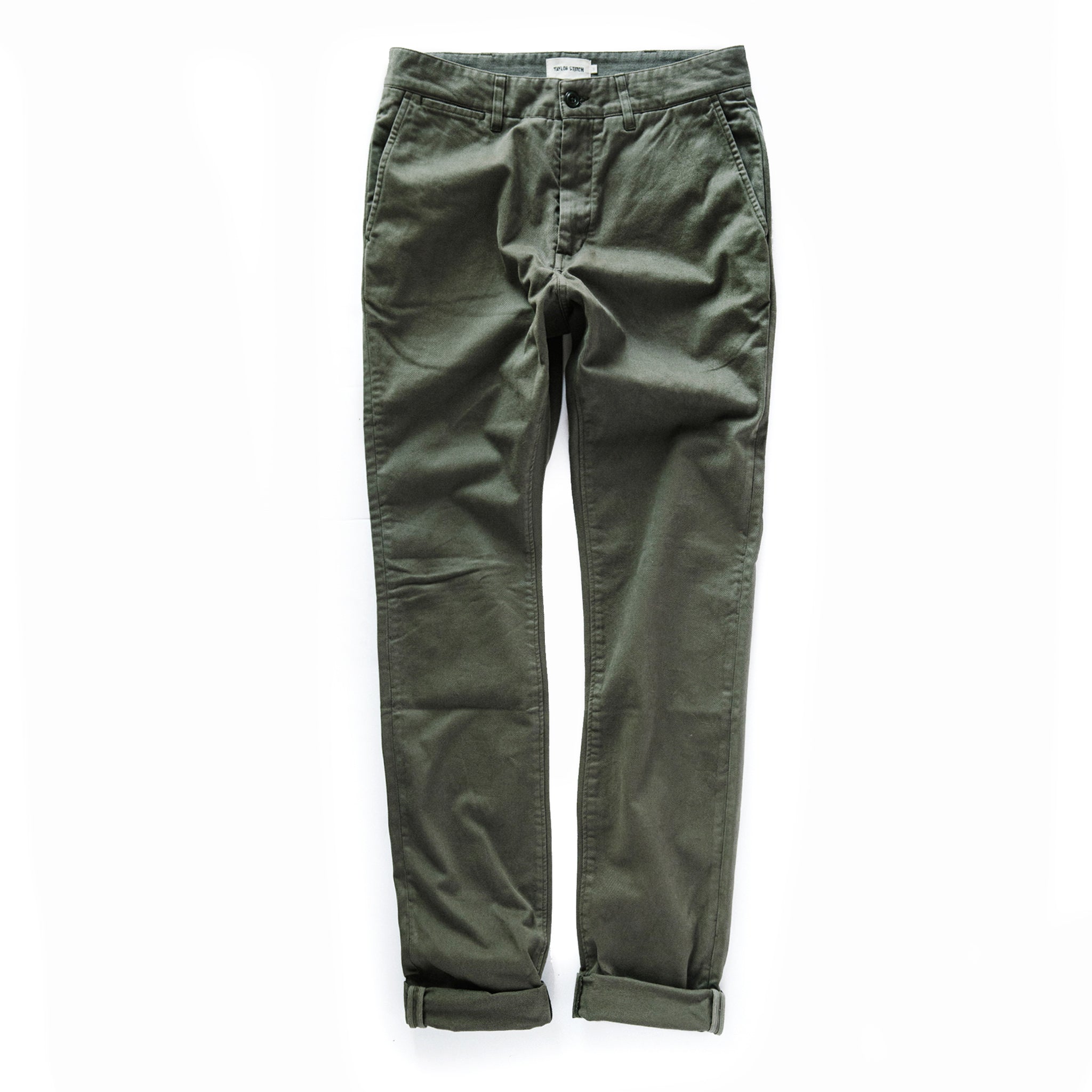 The. Slim Foundation Chino Pant in Organic Olive Green | Taylor Stitch