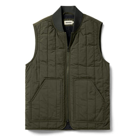 flatlay of The Able Vest in Quilted Army