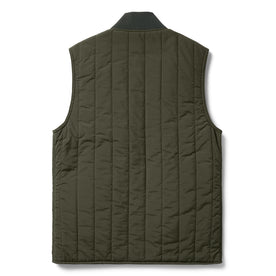 flatlay of The Able Vest in Quilted Army, shown from the back