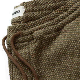 material shot of the waistband on The Apres Pant in Cypress Sashiko
