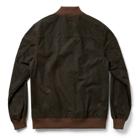 flatlay of The Bomber Jacket in Bark EverWax, from the back