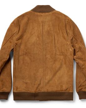 flatlay of The Bomber Jacket in Sierra Suede, from the back, Outerwear by Taylor Stitch