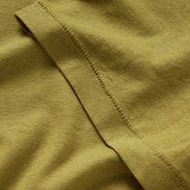 material shot of the sleeve on The Cotton Hemp Tee in Juniper