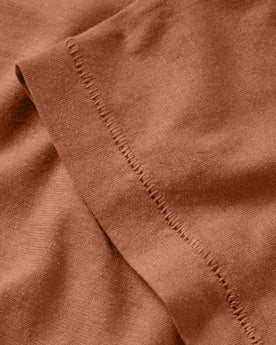 material shot of the sleeve on The Cotton Hemp Tee in Copper, Knits by Taylor Stitch