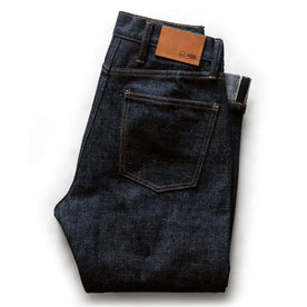 material shot of the back of The Democratic Jean in Umeda Selvage folded