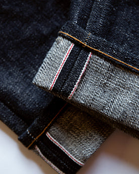 material shot of selvage hem on The Democratic Jean in Umeda Selvage, Bottoms by Taylor Stitch