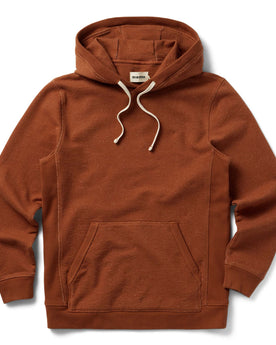 flatlay of The Fillmore Hoodie in Copper Terry, Knits by Taylor Stitch