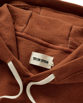 material shot of the hood on The Fillmore Hoodie in Copper Terry, Knits by Taylor Stitch