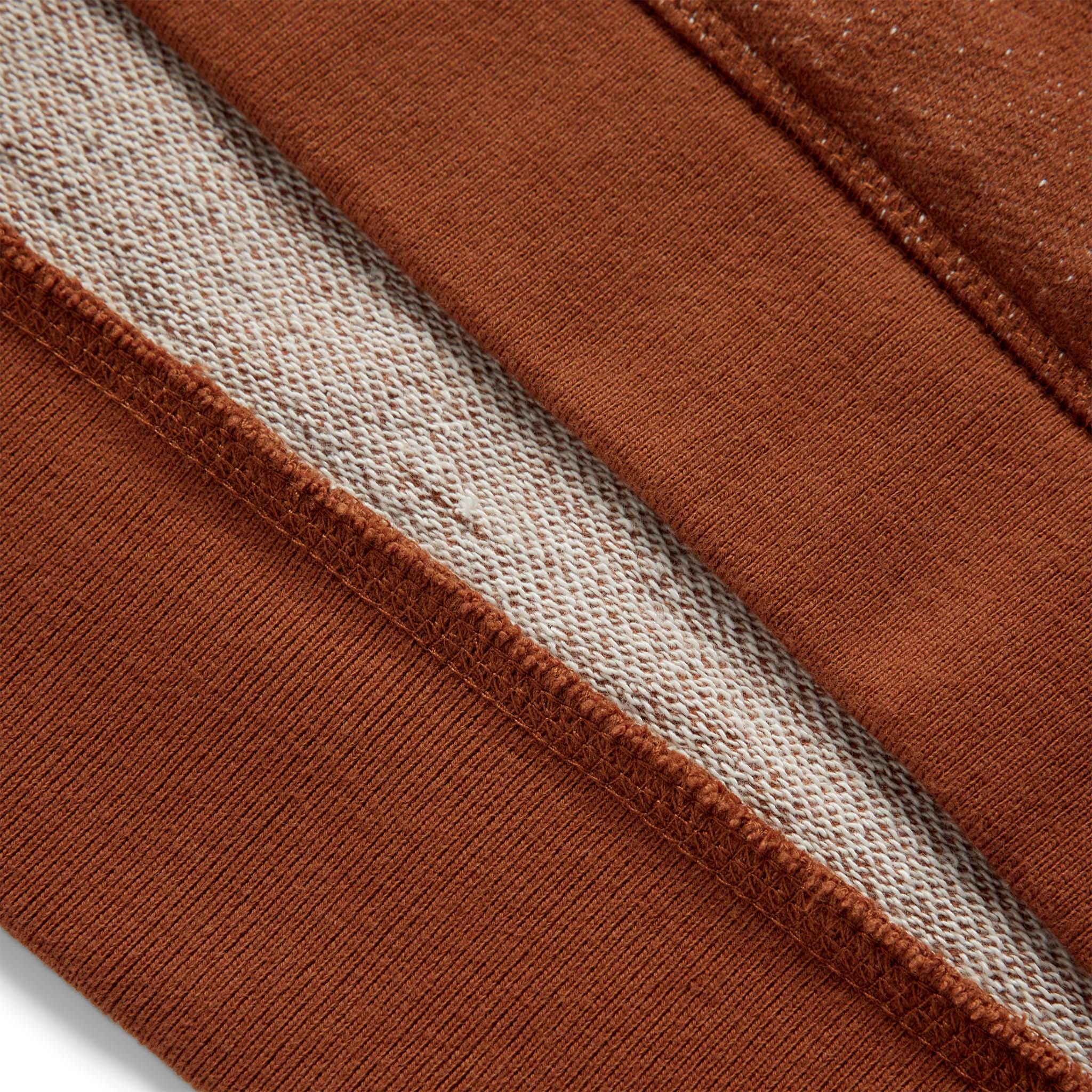 material shot of the lining on The Fillmore Hoodie in Copper Terry, Knits by Taylor Stitch