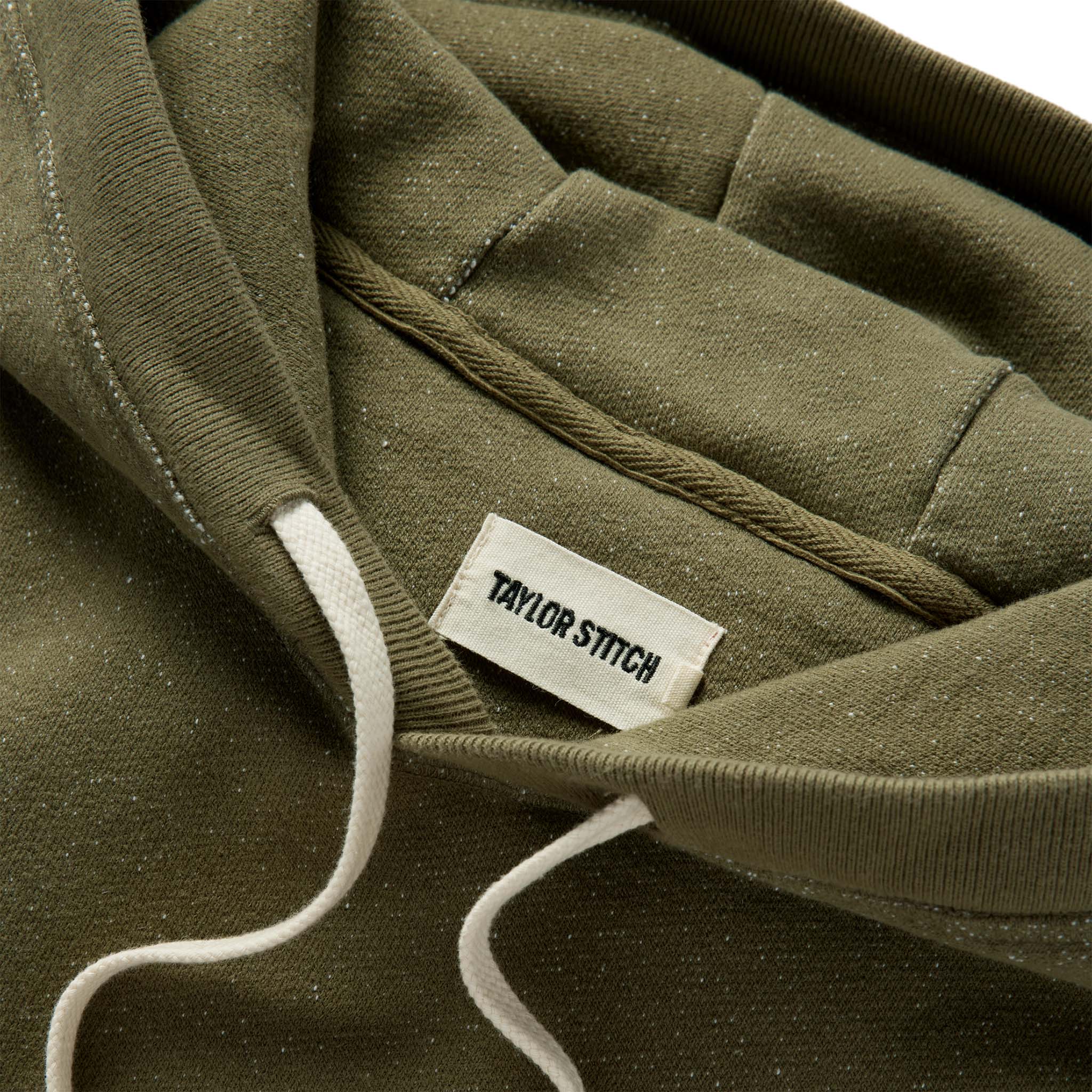 material shot of the hood on The Fillmore Hoodie in Cypress Terry, Knits by Taylor Stitch