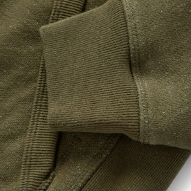 material shot of the ribbed cuffs on The Fillmore Hoodie in Cypress Terry
