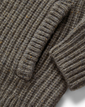 material shot of the pocket on The Fisherman Full-Zip in Taupe, Knits by Taylor Stitch
