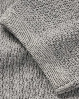 material shot of the sleeve hem on The Heavy Bag Waffle Short Sleeve in Aluminum, Knits by Taylor Stitch