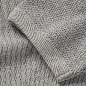 material shot of the sleeve hem on The Heavy Bag Waffle Short Sleeve in Aluminum