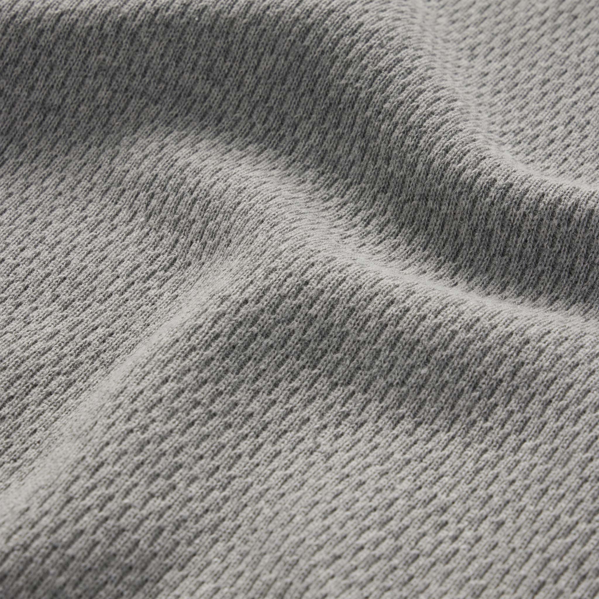 material shot of waffle detailing on The Heavy Bag Waffle Short Sleeve in Aluminum, Knits by Taylor Stitch