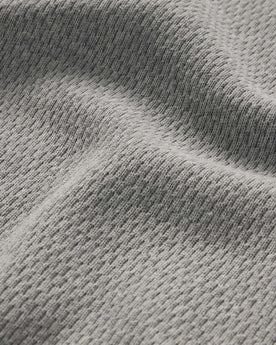 material shot of waffle detailing on The Heavy Bag Waffle Short Sleeve in Aluminum, Knits by Taylor Stitch