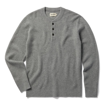 flatlay of The Hudson Sweater in Heather Grey