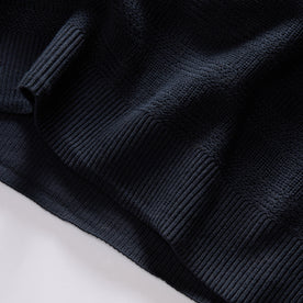material shot of the hem on The Hugo Sweater in Navy