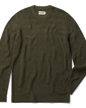 flatlay of The Hugo Sweater in Army, Knits by Taylor Stitch