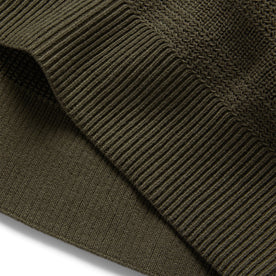 material shot of the hem of The Hugo Sweater in Army