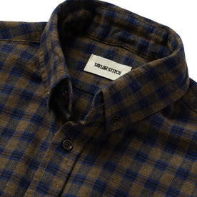 material shot of the collar on The Jack in Terrace Plaid