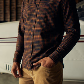 ft model showing the front of The Jack in Academy Plaid