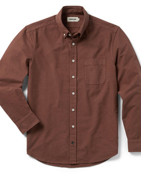 flatlay of The Jack in Chestnut Oxford, Wovens by Taylor Stitch