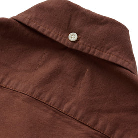 material shot of the back collar on The Jack in Chestnut Oxford