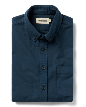 material shot of The Jack in Prussian Blue Oxford folded , Wovens by Taylor Stitch