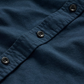 material shot of the buttons on The Jack in Prussian Blue Oxford