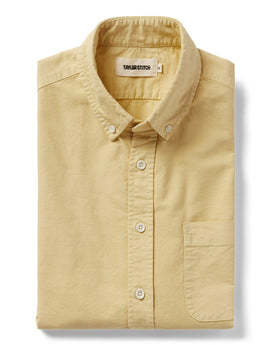 material shot of The Jack in Sesame Oxford folded, Wovens by Taylor Stitch