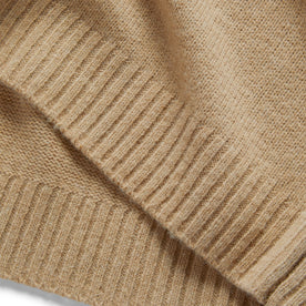 material shot of the hem on The Lodge Sweater in Camel