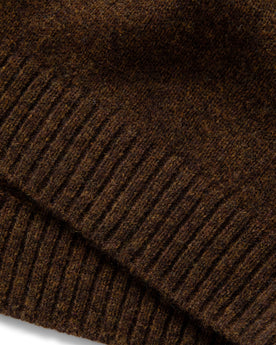 material shot of the hem on The Lodge Sweater in Coffee, Knits by Taylor Stitch